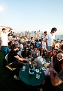 Party på New Yorks tak.