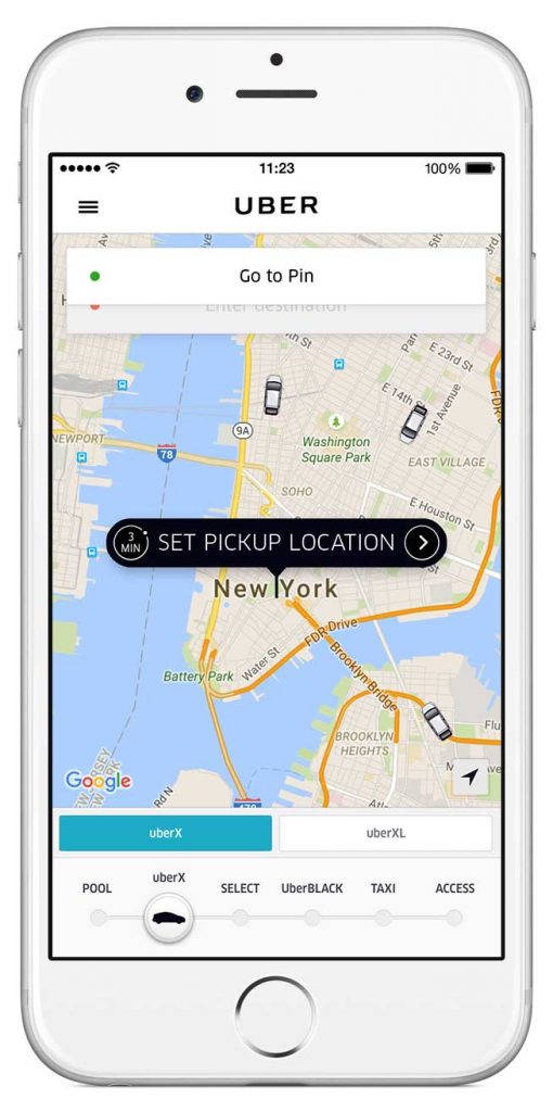 Über screenshot New York