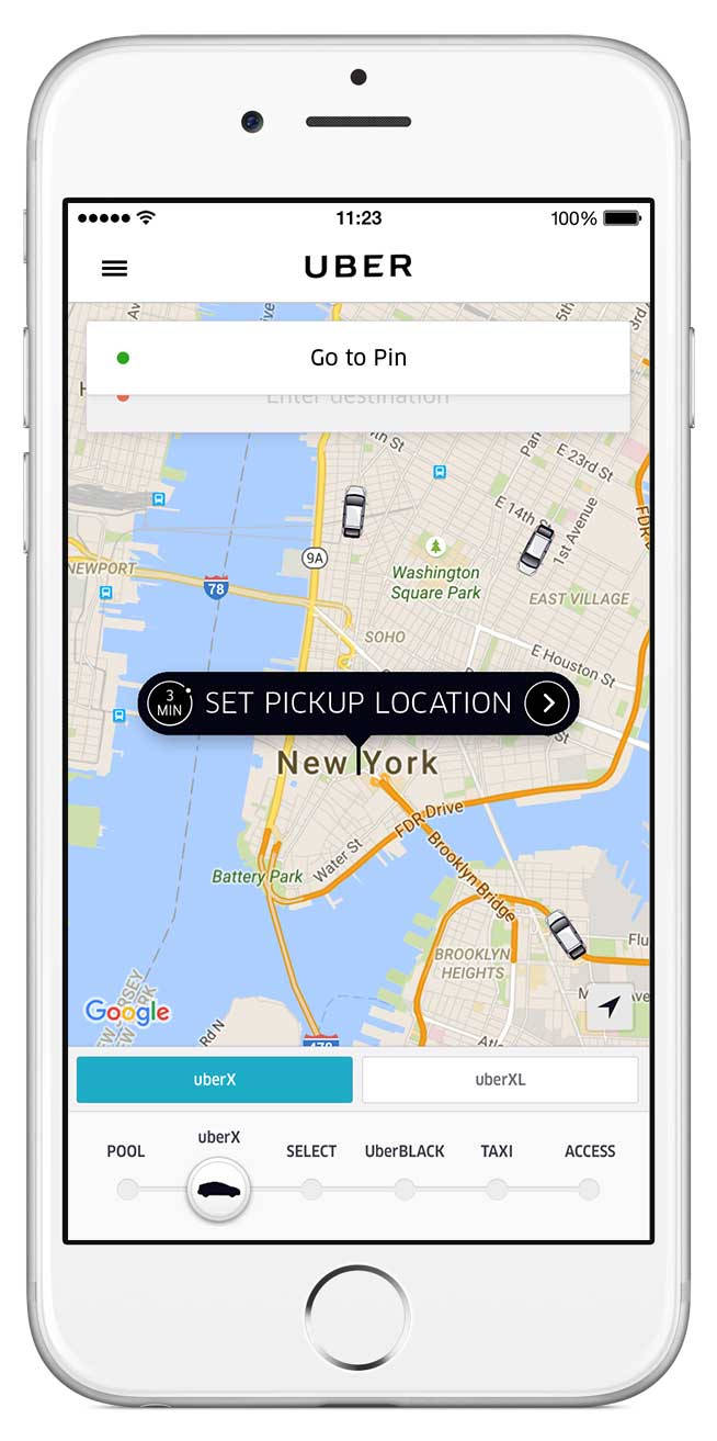 Über screenshot New York
