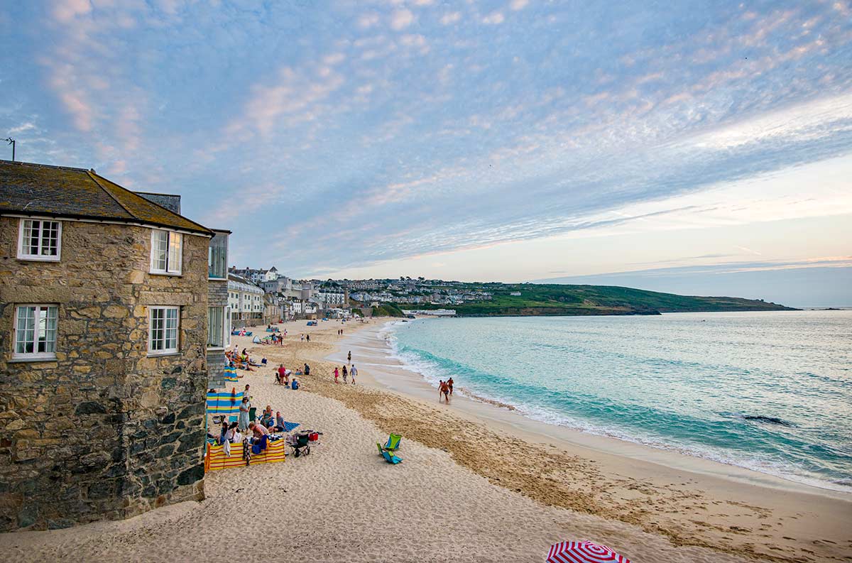 I Cornwall er det vakre badestrender