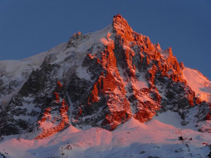 Skiferie i Alpene solnedgang